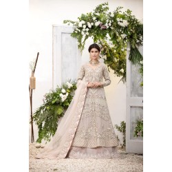 Light Silver Pink Aster Lehenga