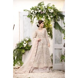 Light Silver Pink Aster Lehenga