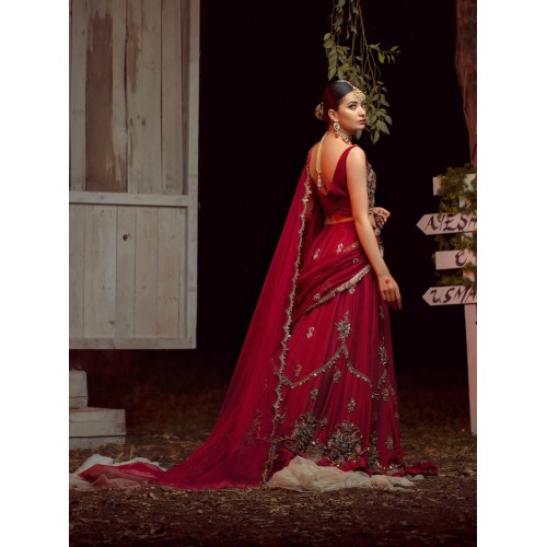 Bright Maroon Aster Lehenga Choli Bright Maroon Aster Lehenga Choli
