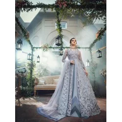 Turquoise Nude Aster Gown