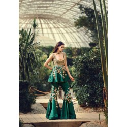 Deep Jungle Green Aster Peplum