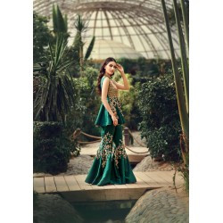 Deep Jungle Green Aster Peplum