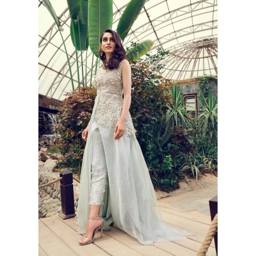 Pastel Gray Aster Party Wear Pastel Gray Aster Party Wear