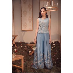 Blue-gray Aster Faux Wrap Suit