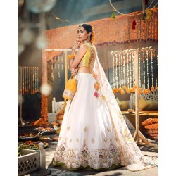 Pear White Aster Lehenga Choli