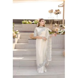 Off White Aster Saree