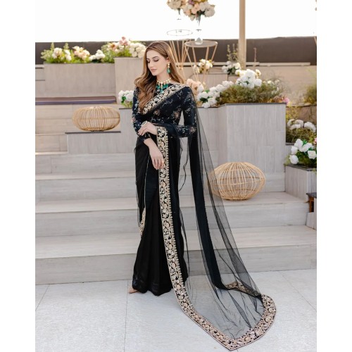 Black Aster Saree Black Aster Saree