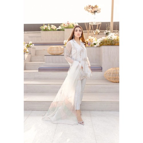 Splashed White Aster Trousers Suit Splashed White Aster Trousers Suit
