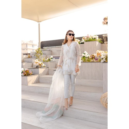 Splashed White Aster Trousers Suit Splashed White Aster Trousers Suit