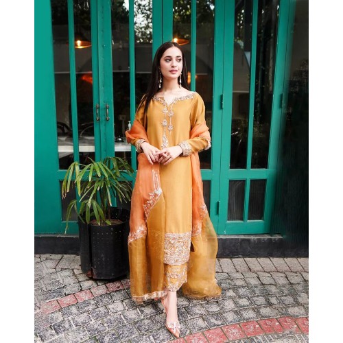 Orange Aster Party Wear Orange Aster Party Wear