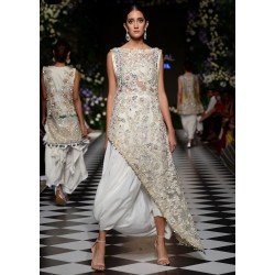 Floral White Scilla Asymmetrical Shirt