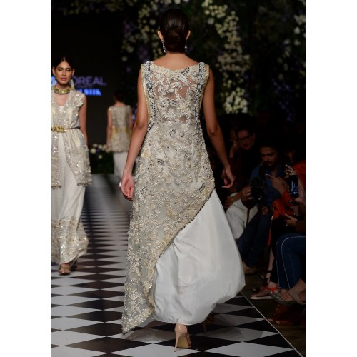 Floral White Scilla Asymmetrical Shirt