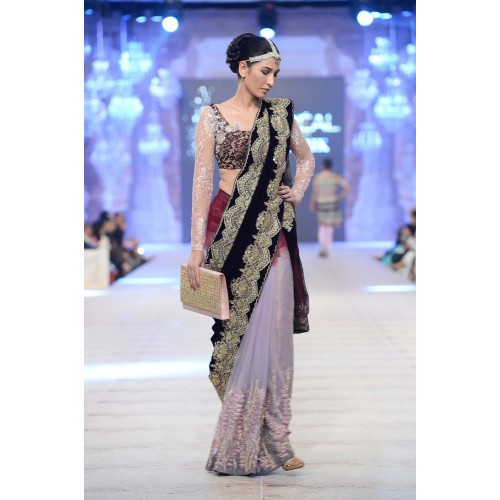 Black Thistle Scilla Saree