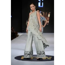 Ash Gray Scilla Asymmetrical Shirt and Sharara