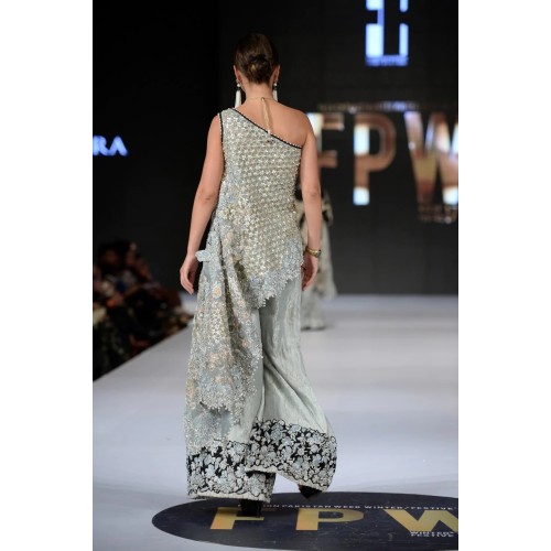 Ash Gray Scilla Asymmetrical Shirt and Sharara