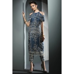 Queen Blue Scilla Halter Cape Shirt