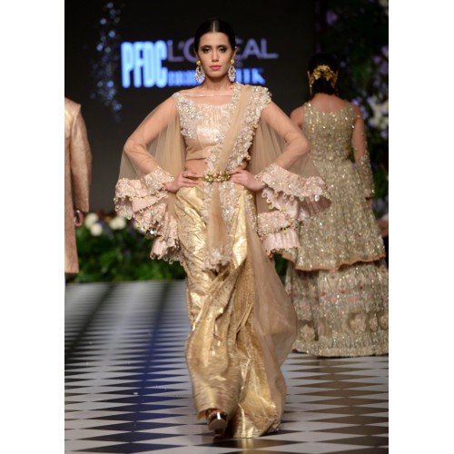 Peach Puff Scilla Cape Lehenga Choli