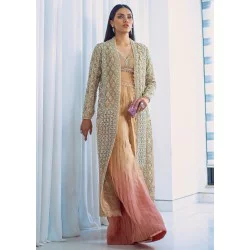 Sultry Beige Scilla Jacket and Lehenga Choli