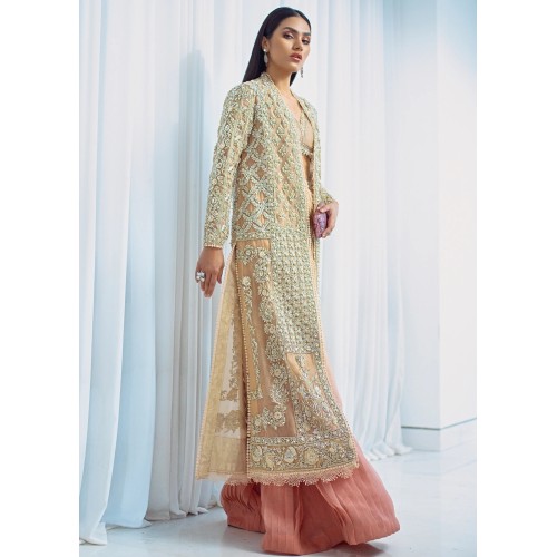 Sultry Beige Scilla Jacket and Lehenga Choli