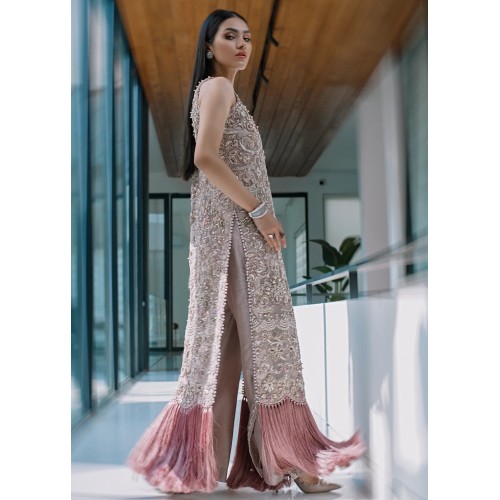 Light Mauve Scilla Fringed Shirt