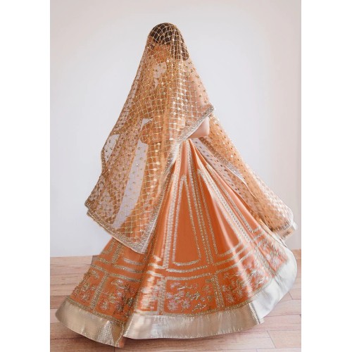 Cadmium Orange Scilla Lehenga Choli