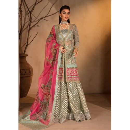 Green Ombre Scilla Lehenga