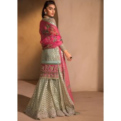 Green Ombre Scilla Lehenga