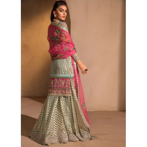 Green Ombre Scilla Lehenga