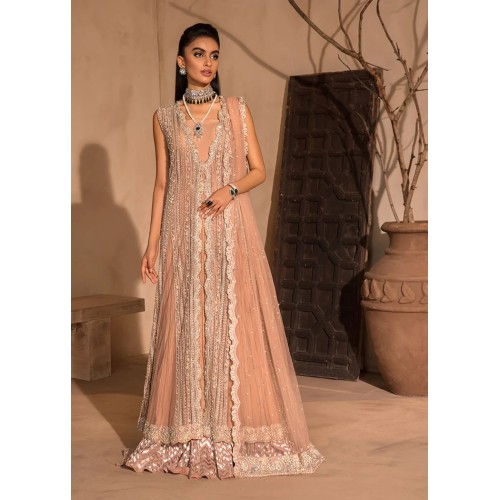 Vivid Tangerine Scilla Lehenga