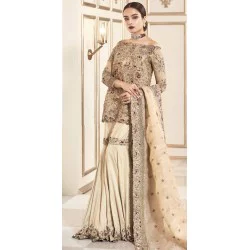Dun Eggshell Marigold Gharara
