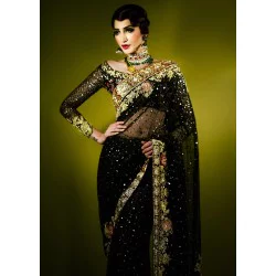 Black Crocus Saree