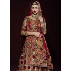 Carmine	 Crocus Lehenga