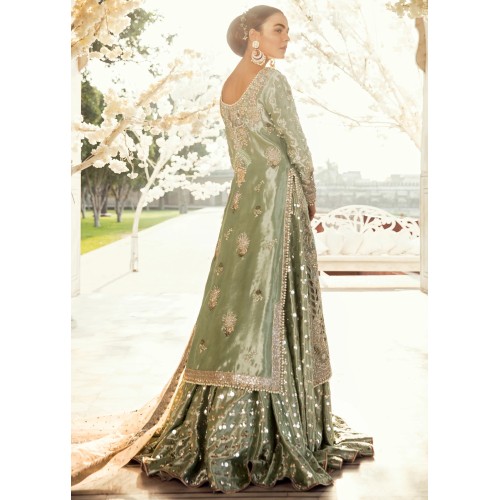 Laurel Green Crocus Lehenga