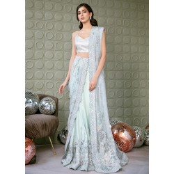 Splashed White Crocus Lehenga Choli