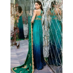 Aqua and Penn Blue Crocus Maxi