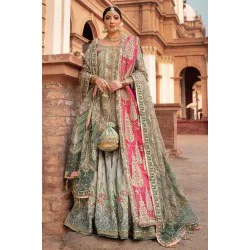 Hush and Fern Green Monarch Gharara
