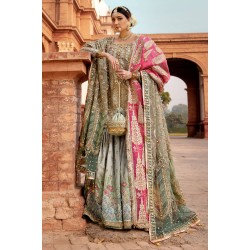Hush and Fern Green Monarch Gharara