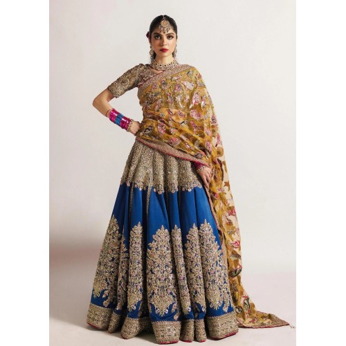 Electric Blue Marsh Lehenga Choli Electric Blue Marsh Lehenga Choli