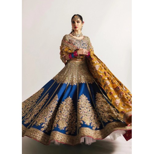 Electric Blue Marsh Lehenga Choli Electric Blue Marsh Lehenga Choli