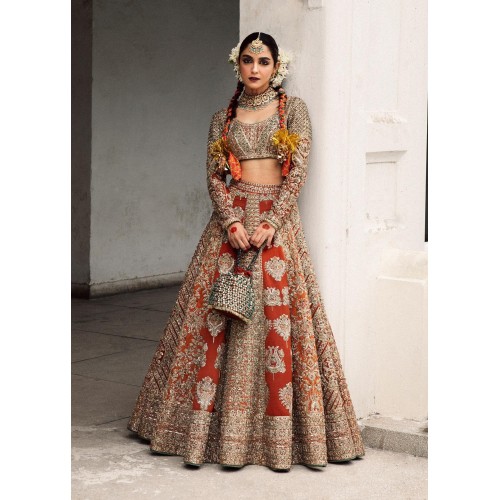 Dark Pastel Red Marsh Lehenga Choli