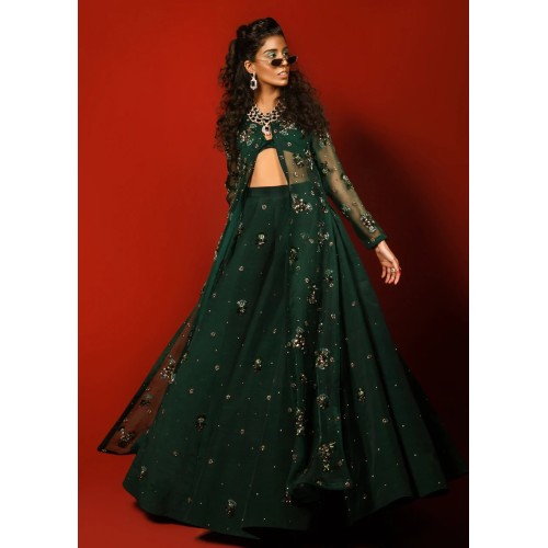 Brunswick Green Marsh Lehenga Choli
