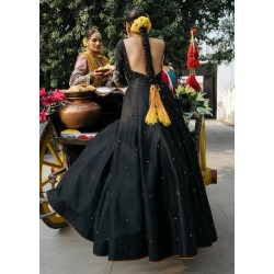 Black Floral Marsh Gown
