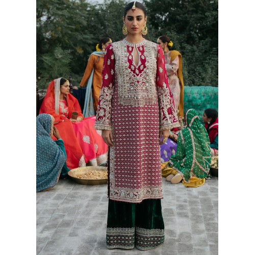 Bright Maroon Marsh Sharara