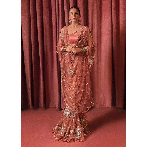 Traditional Indian Red Marsh Saree
