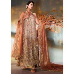 Light Gold Snowflake Lehenga