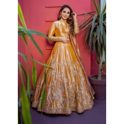 Marigold Snowflake Lehenga Choli for Mehndi