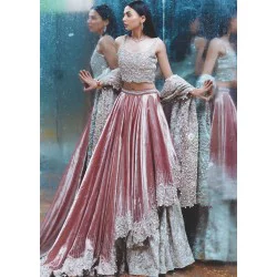 Alabaster Pink Snowflake Lehenga Choli