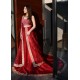 Amaranth Red Snowflake Lehenga Choli