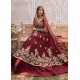 Burgundy Snowflake Pishwas
