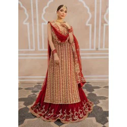Dark Red Snowflake Lehenga